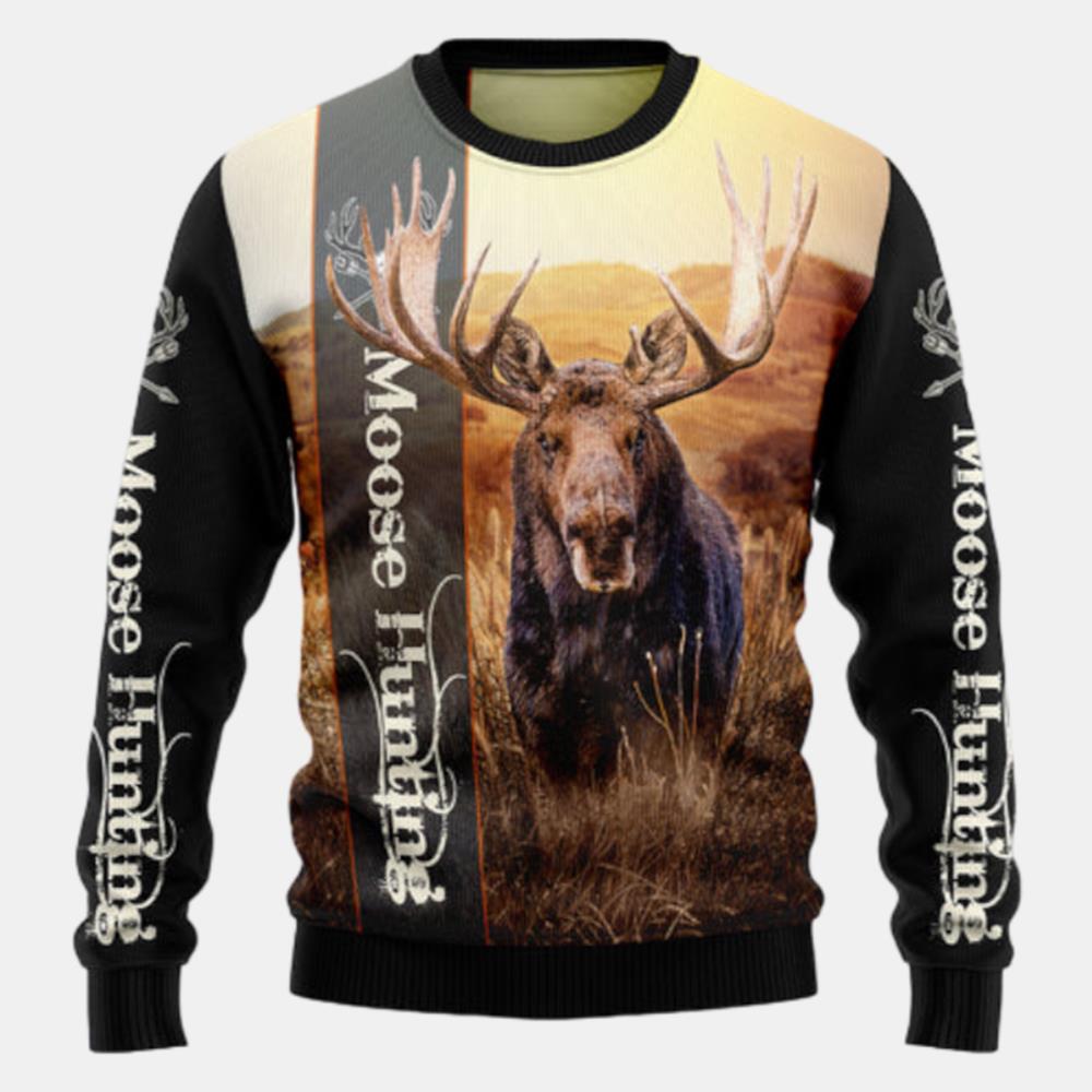 Moose Hunting Ugly Sweater