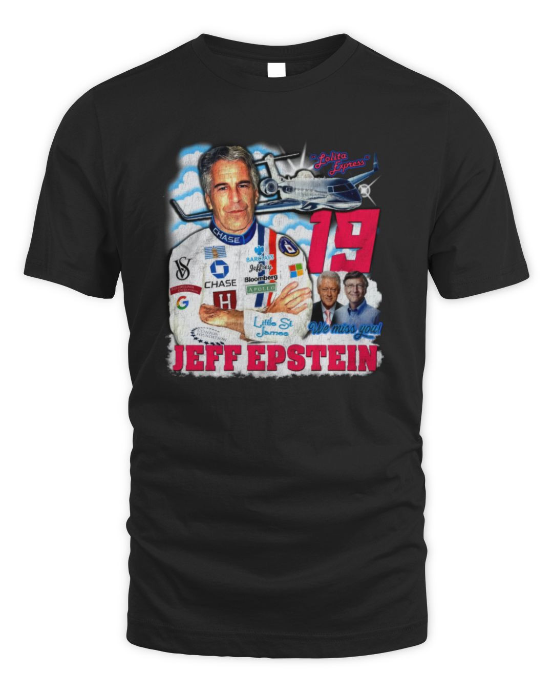 Jeffrey Epstein #19 White Hoodie Black