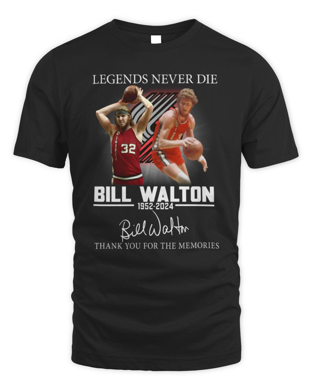 Legends Never Die Bill Walton 1952-2024 Thank You For The Memories Official Hoodie Black