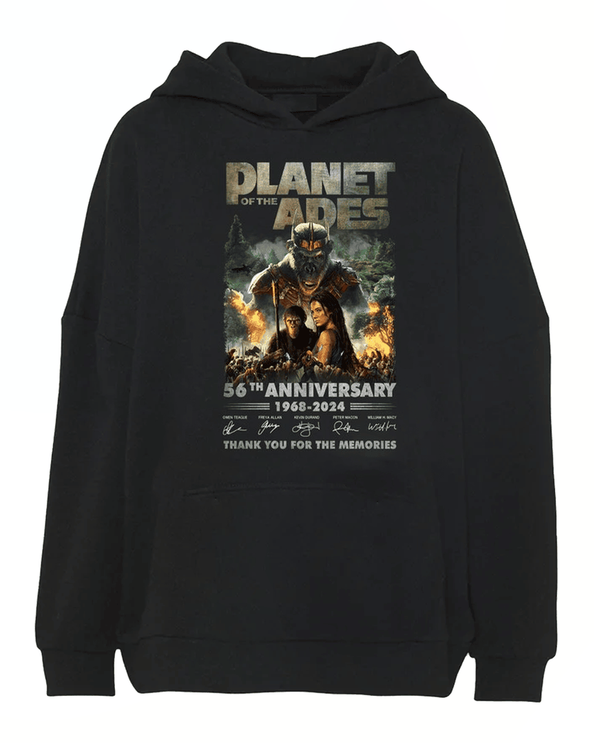 Kingdom Of The Planet Of The Apes 56th Anniversary 1968-2024 Thank You For The Memories Signature Hoodie