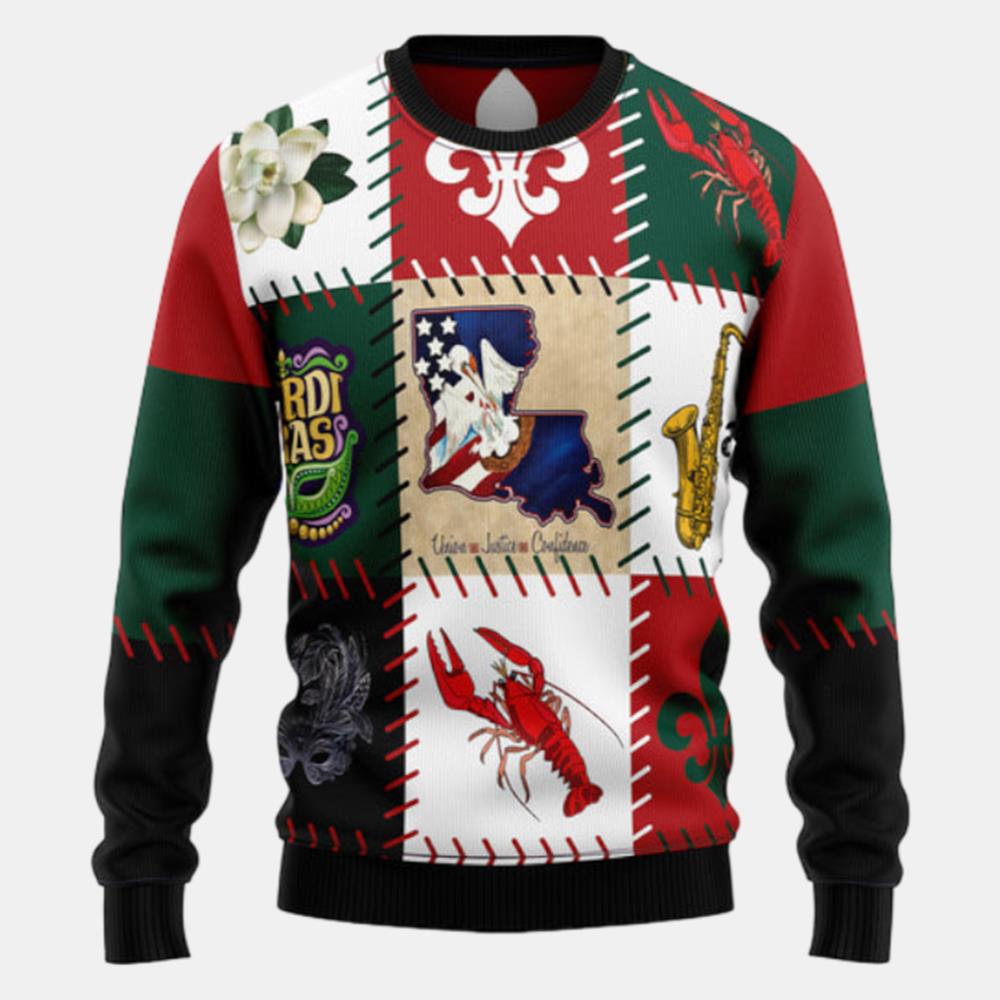 Louisiana Famous Things Ugly Sweater
