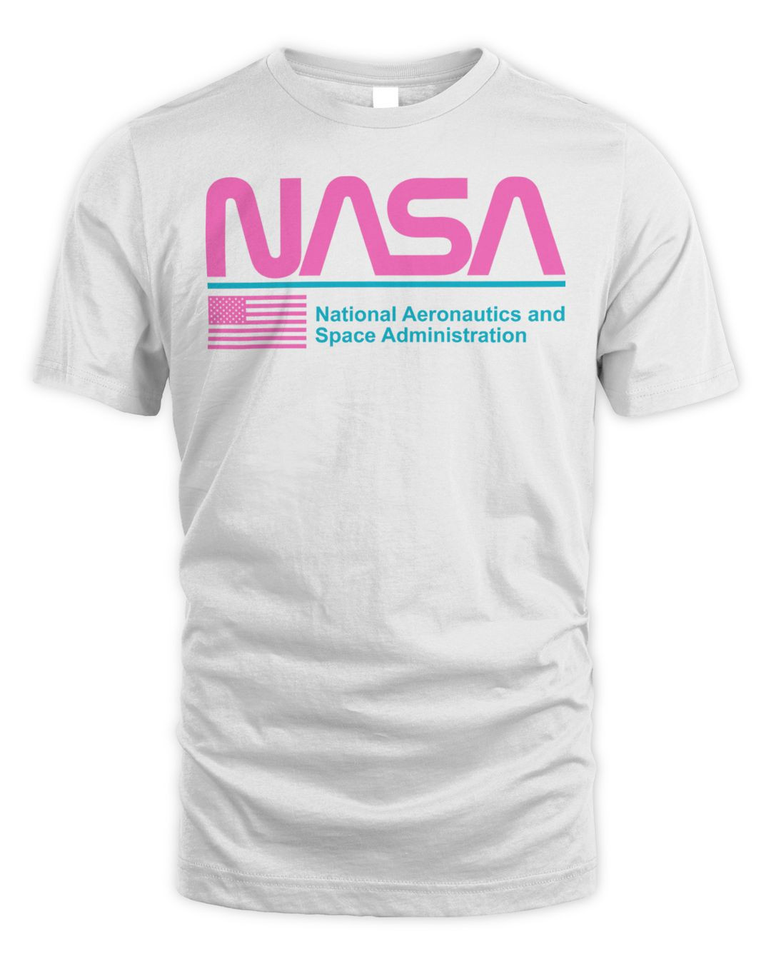 Nasa Merch Pink Worm Logo Shirt