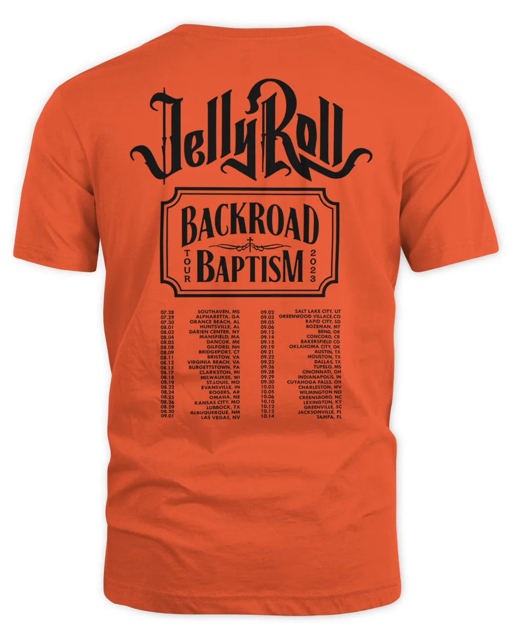 Jelly Roll Merch Backroad Baptism Dateback Shirt
