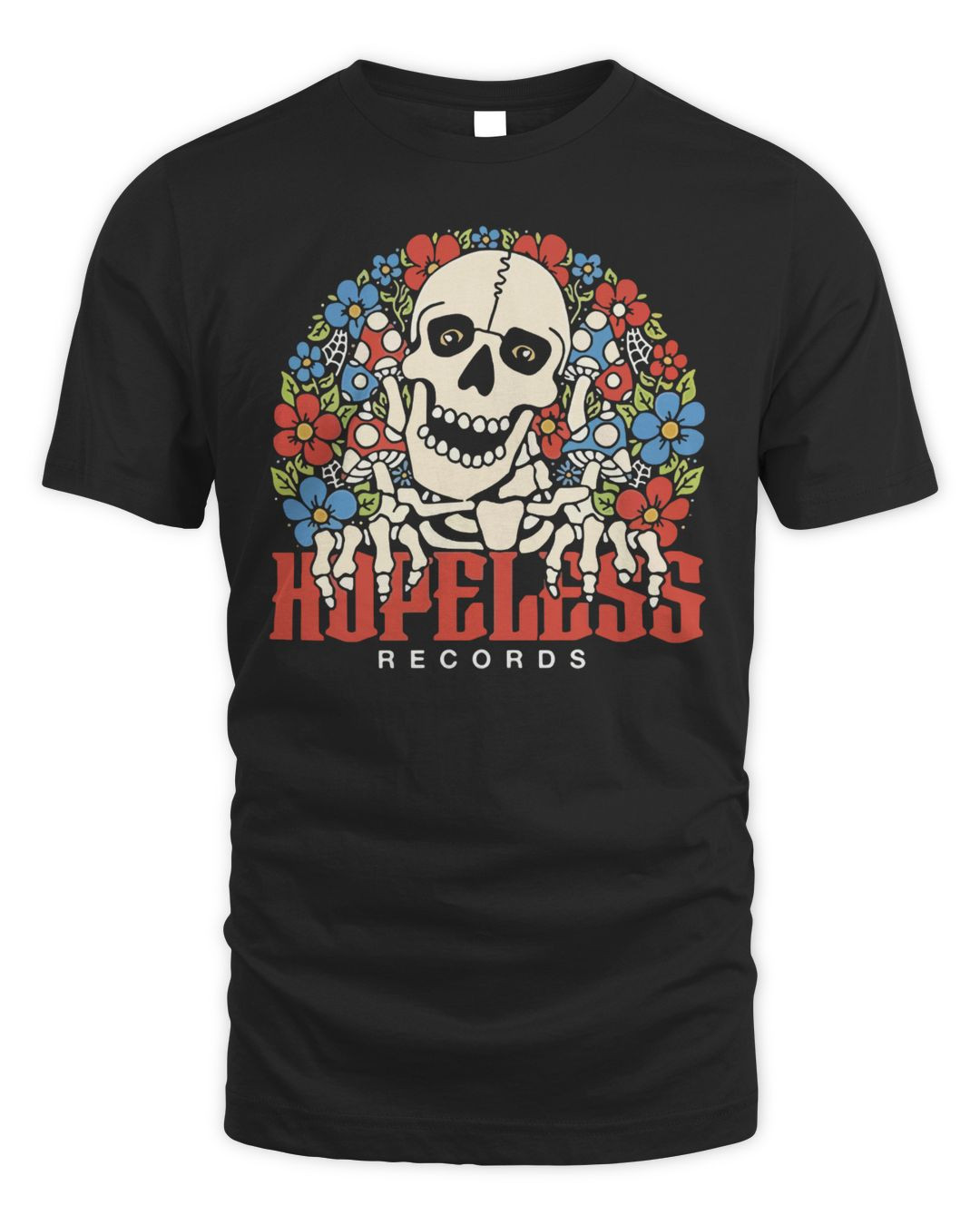 Hopeless Records Merch Flowers & Bones Shirt