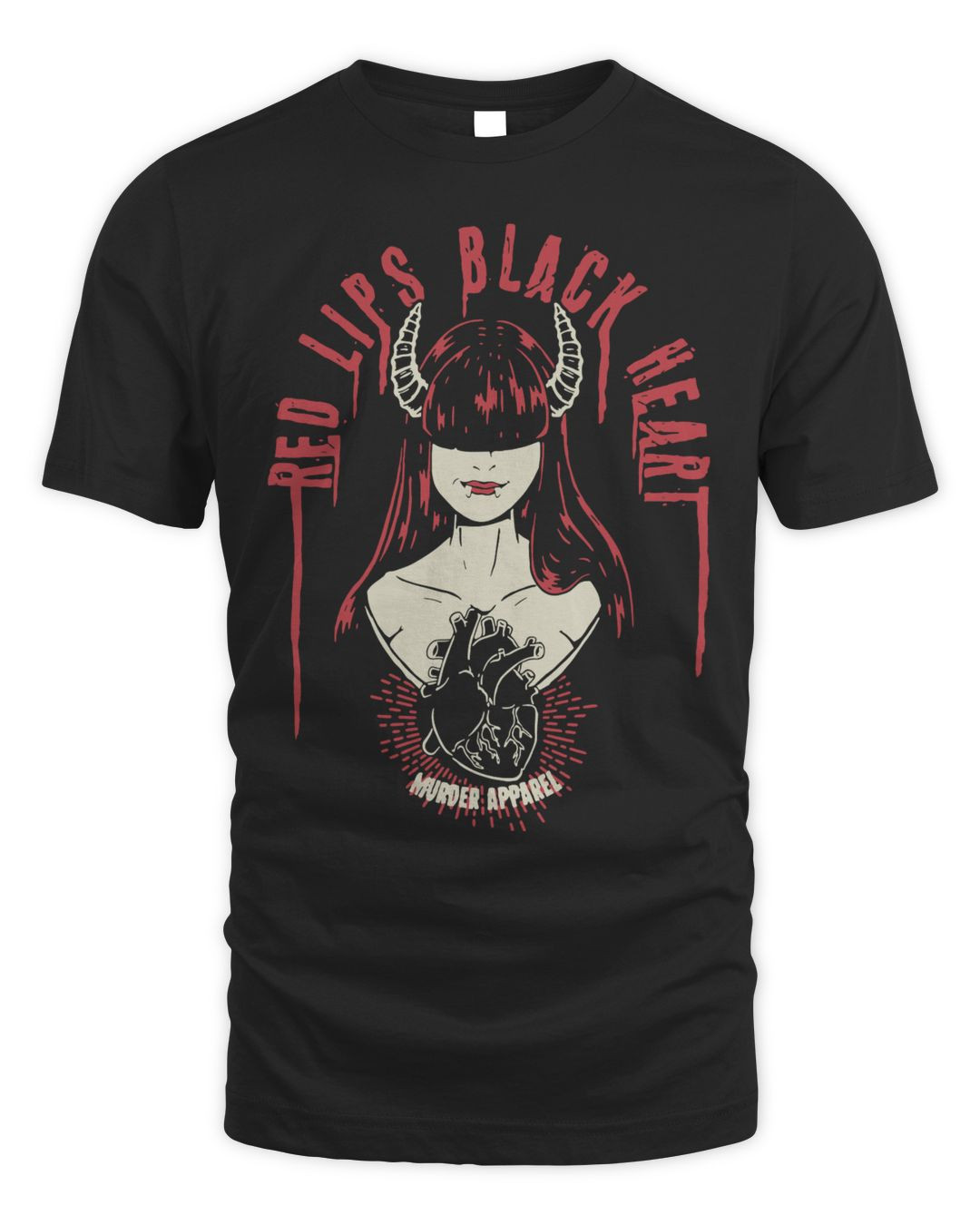 Murder Apparel Red Lips Black Heart Shirt