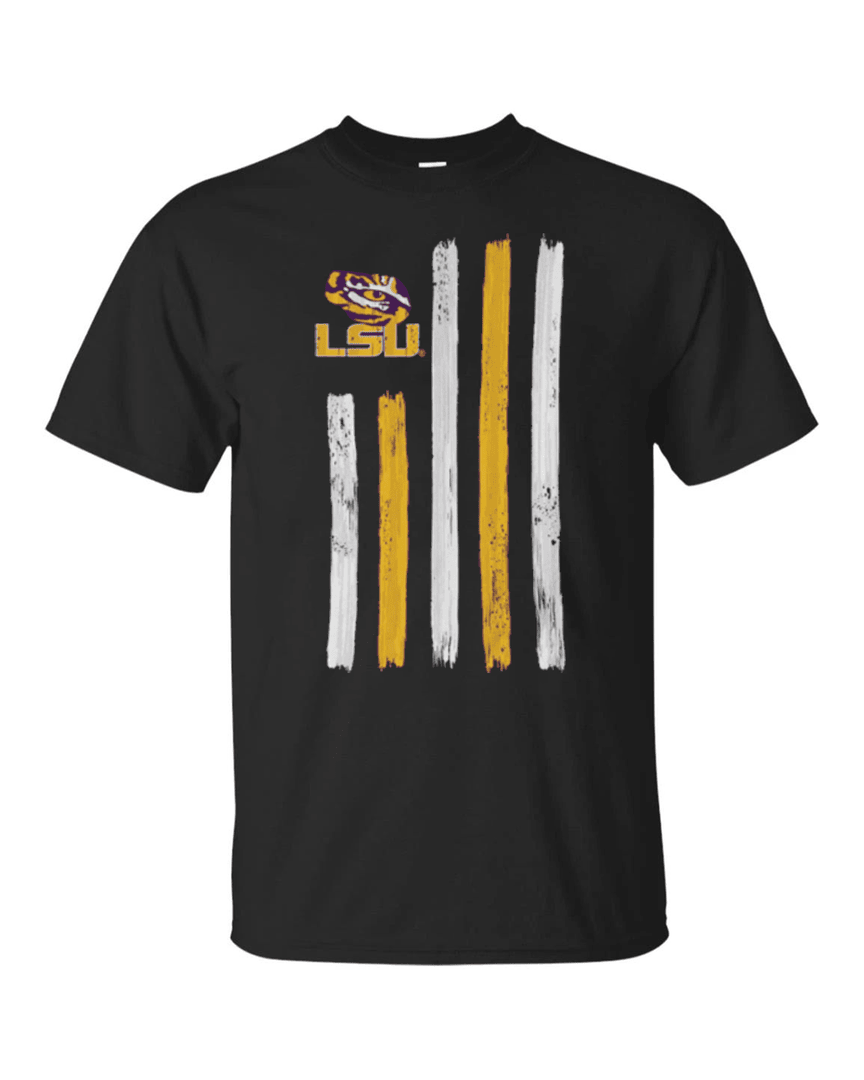 Lsu Tigers Brushstroke Flag 4th Of July 2024 T Shirt