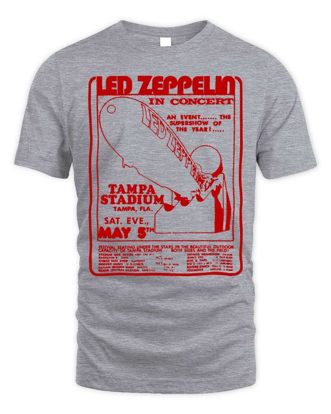 Led Zeppelin Merch Tampa Shirt