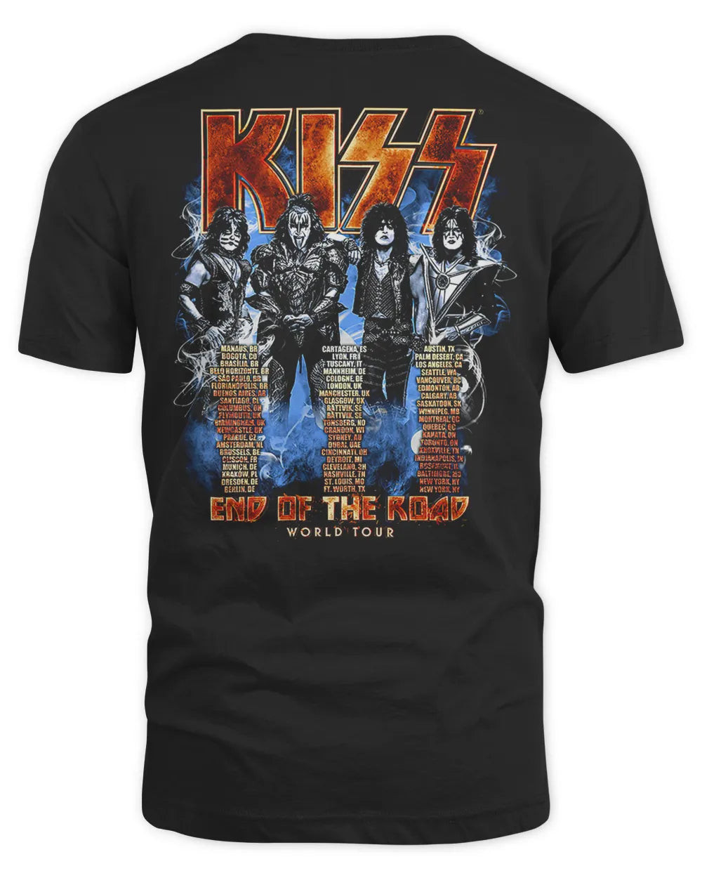 Kiss Merchandise 2023 Blue Smoke Shirt
