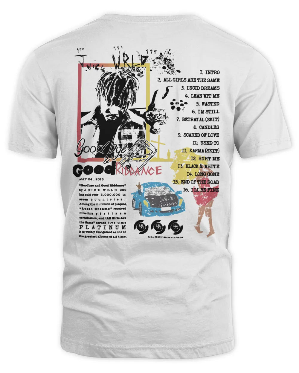 Juice Wrld Merch 999dbye 999driddance Triple Platinum Anniversary Shirt