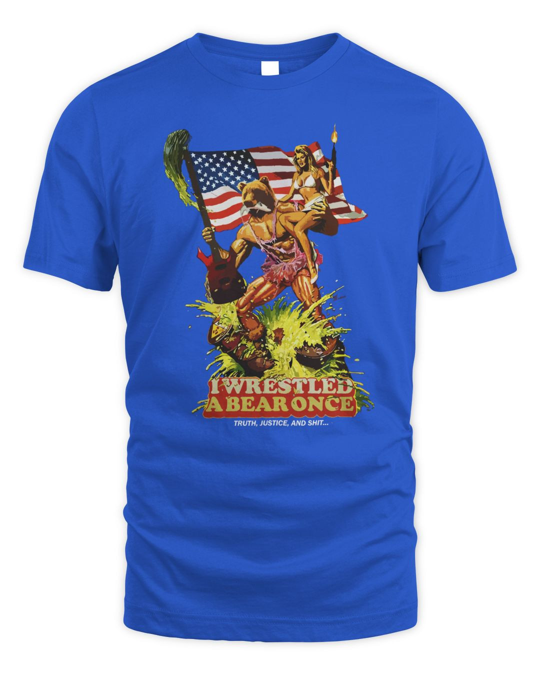 Iwrestledabearonce Merch Truth, Justice, And Shit Shirt