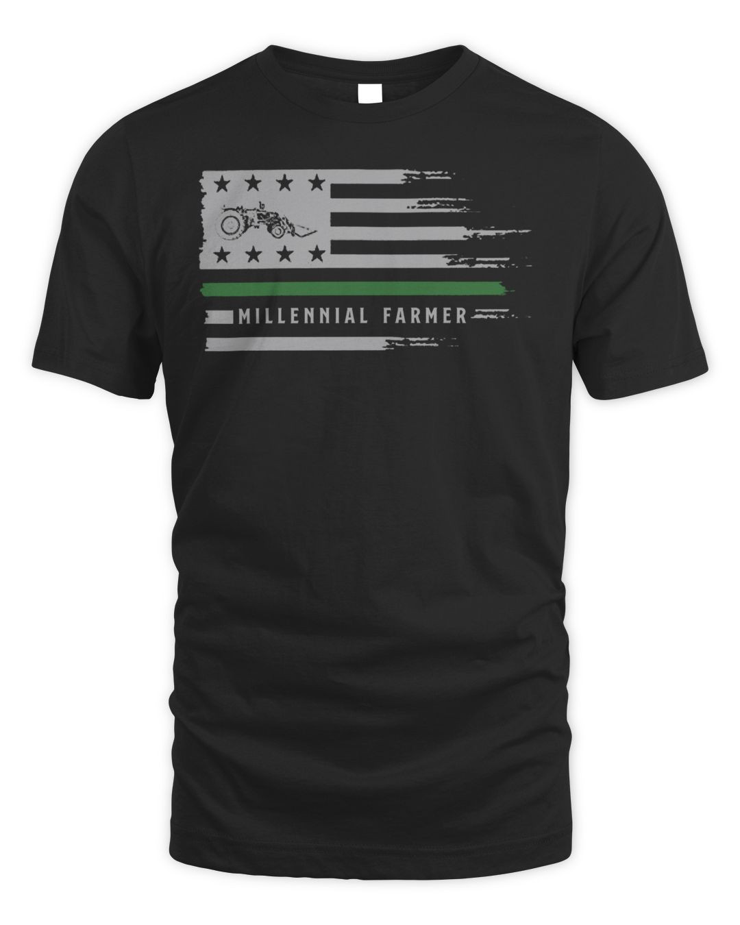 Millennial Farmer Merch Green Stripe Flag Shirt