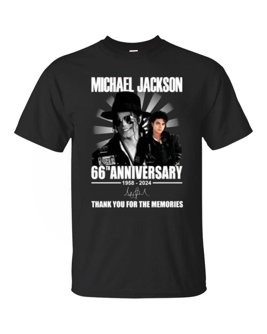 Michael Jackson 66th Anniversary 1958-2024 Thank You For The Memories T-shirt