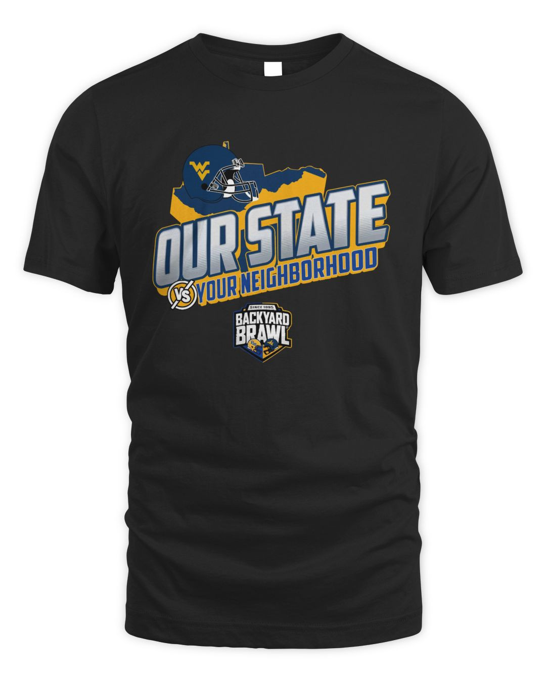 Men's Navy West Virginia Mountaineers 2023 Backyard Brawl Our State T-shirt