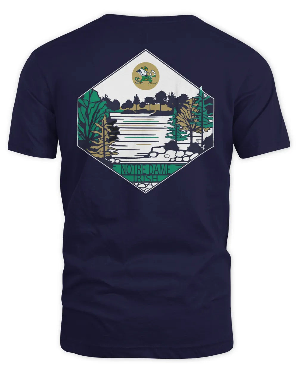 Men's Comfort Wash Steel Notre Dame Fighting Irish Landscape Sketch T-shirts