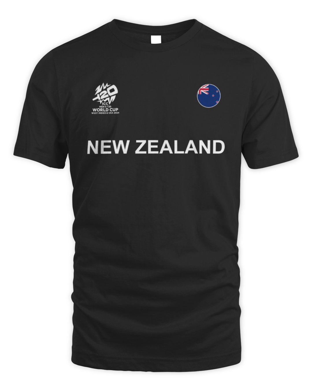Icc T20 New Zealand Cricket Country Jersey Black T Shirt