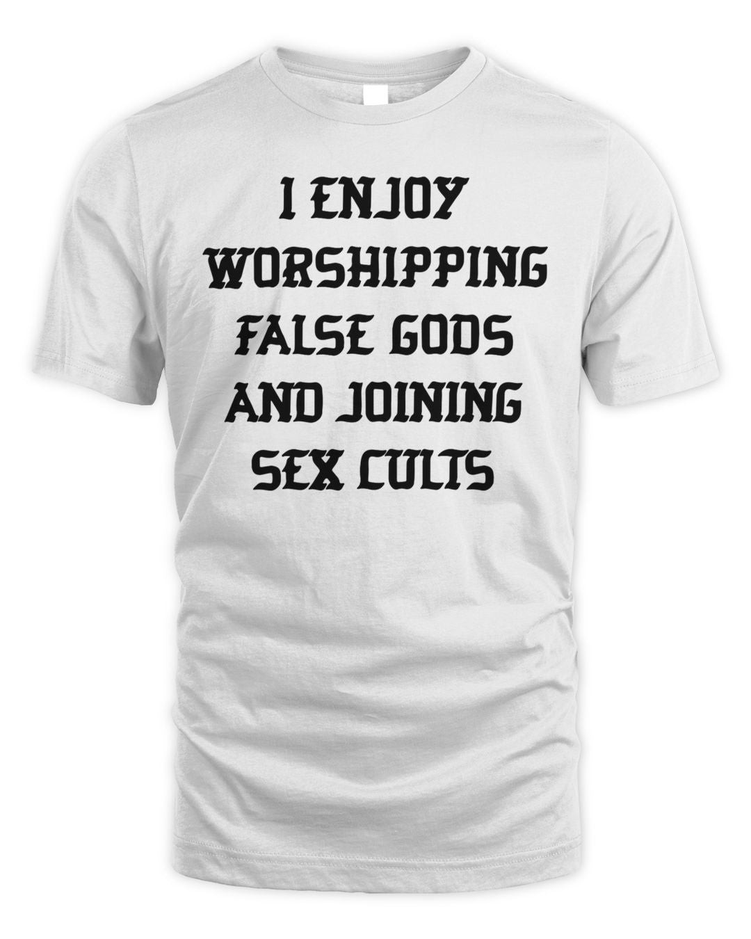 I Enjoy Worshing False Gods And Joining Sex Cults Shirt