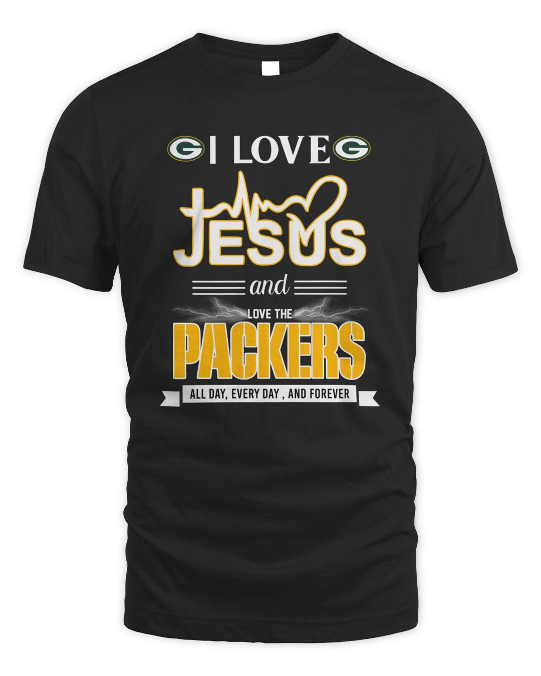 I Love Jesus And Love The Packers All Day Every Day And Forever Hoodie Sweatshirt