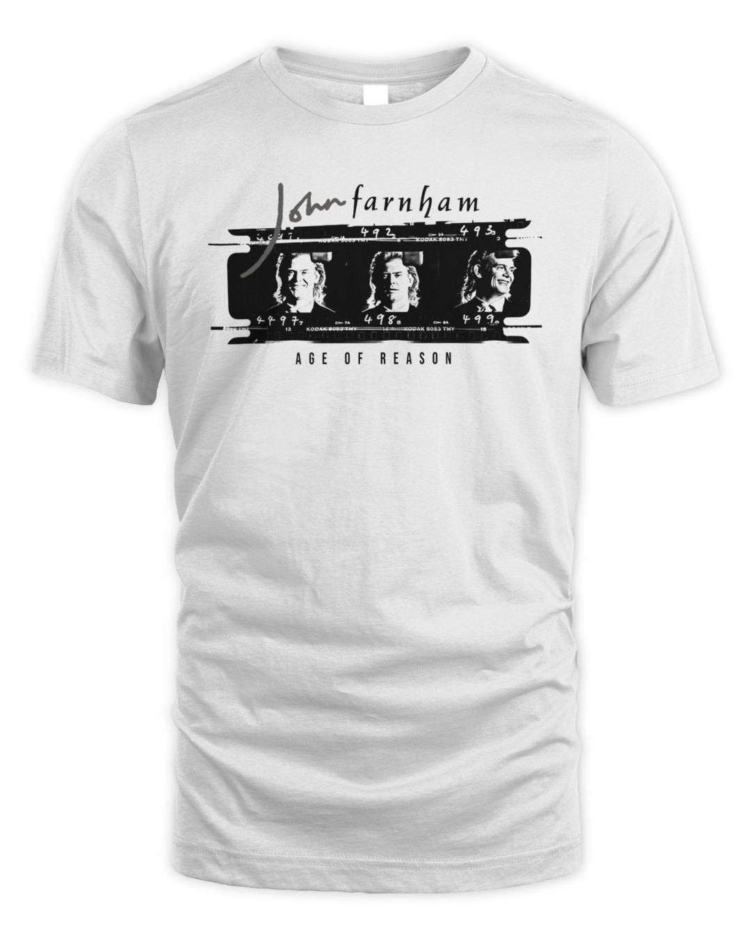 John Farnham Age Of Reason 35th Anniversary Opaque Retro Black Tshirts