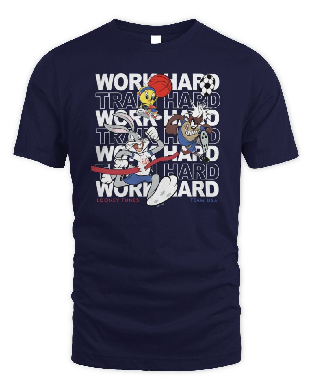 Mad Engine Heather Navy Looney Tunes Team Usa Finish Line T-shirt