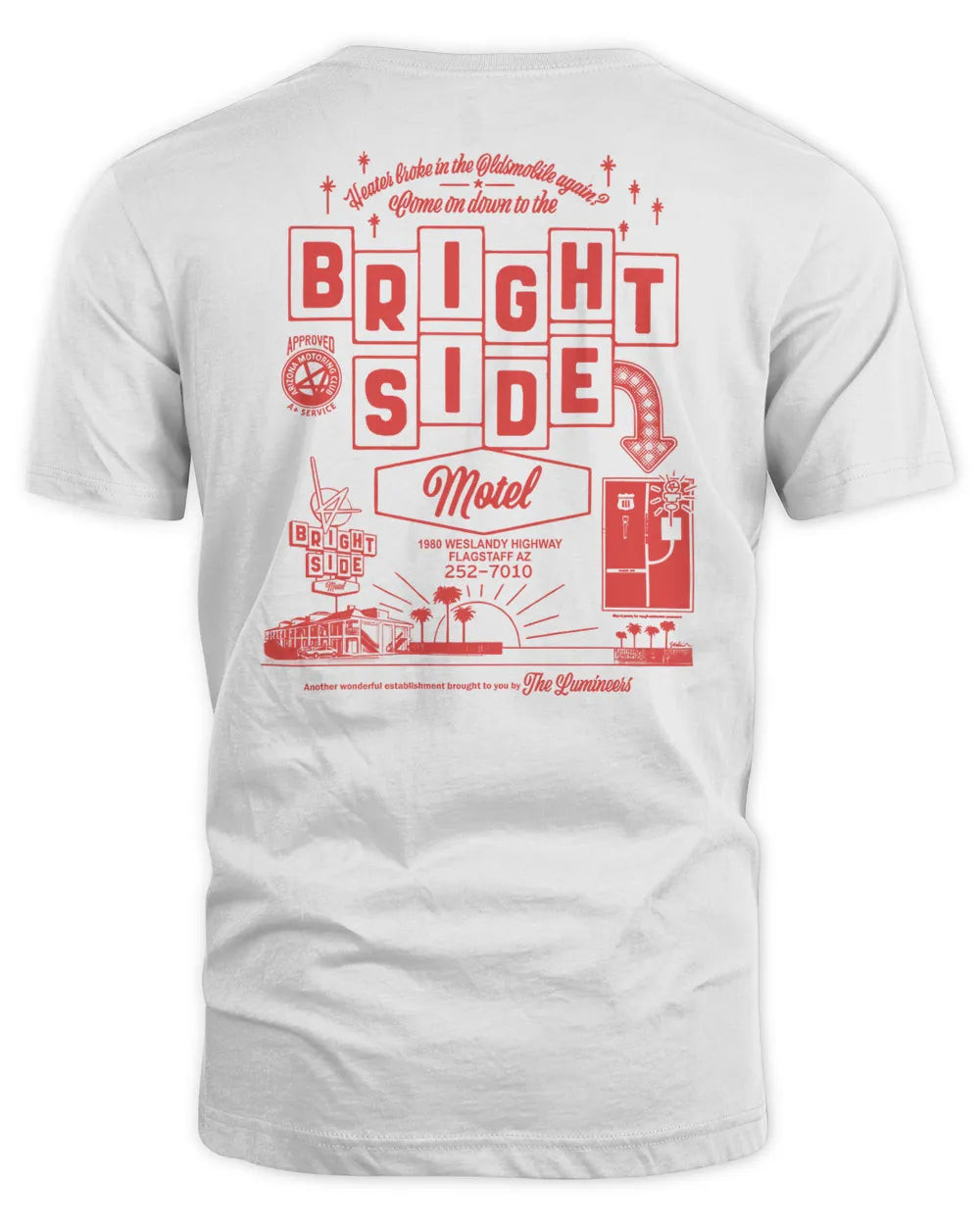 Lumineers Merch Brightside Motel White Sweatshirt Hoodie