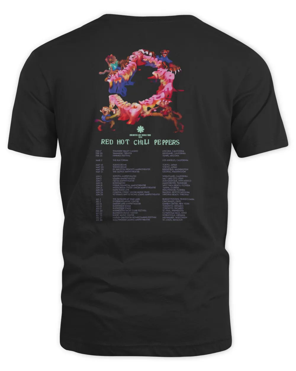 Merch Red Hot Chili Peppers Store Logo Dream Canteen Rainbow T-shirt