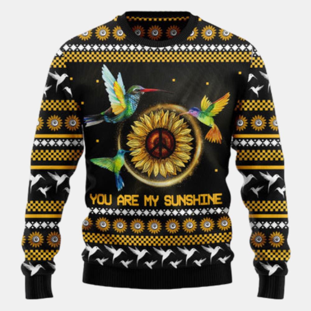 Hummingbird Sunflower Ugly Sweater
