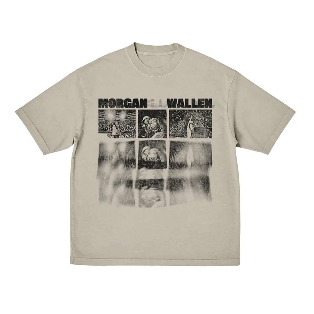 Morgan Wallen Blurry Live Photo Cream Shirt