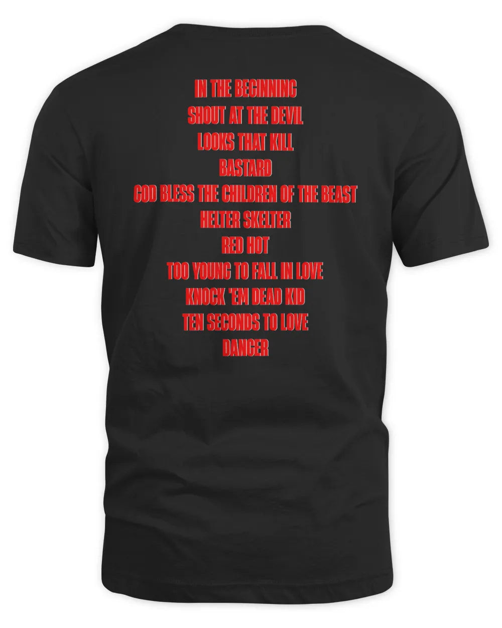 Motley Crue Merch Shout At The Devil Tracklist Shirt