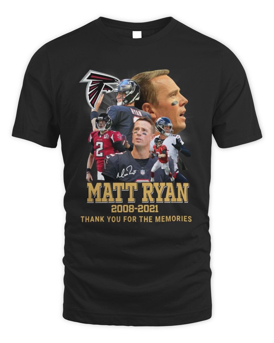 Matt Ryan Merch Matt Ryan 2008-2021 Thank You For The Memories T Shirt