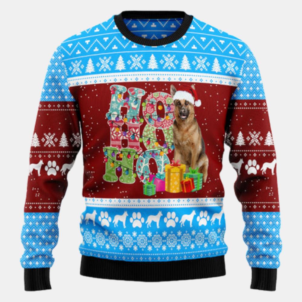 Hohoho German Shepherd Ugly Sweater