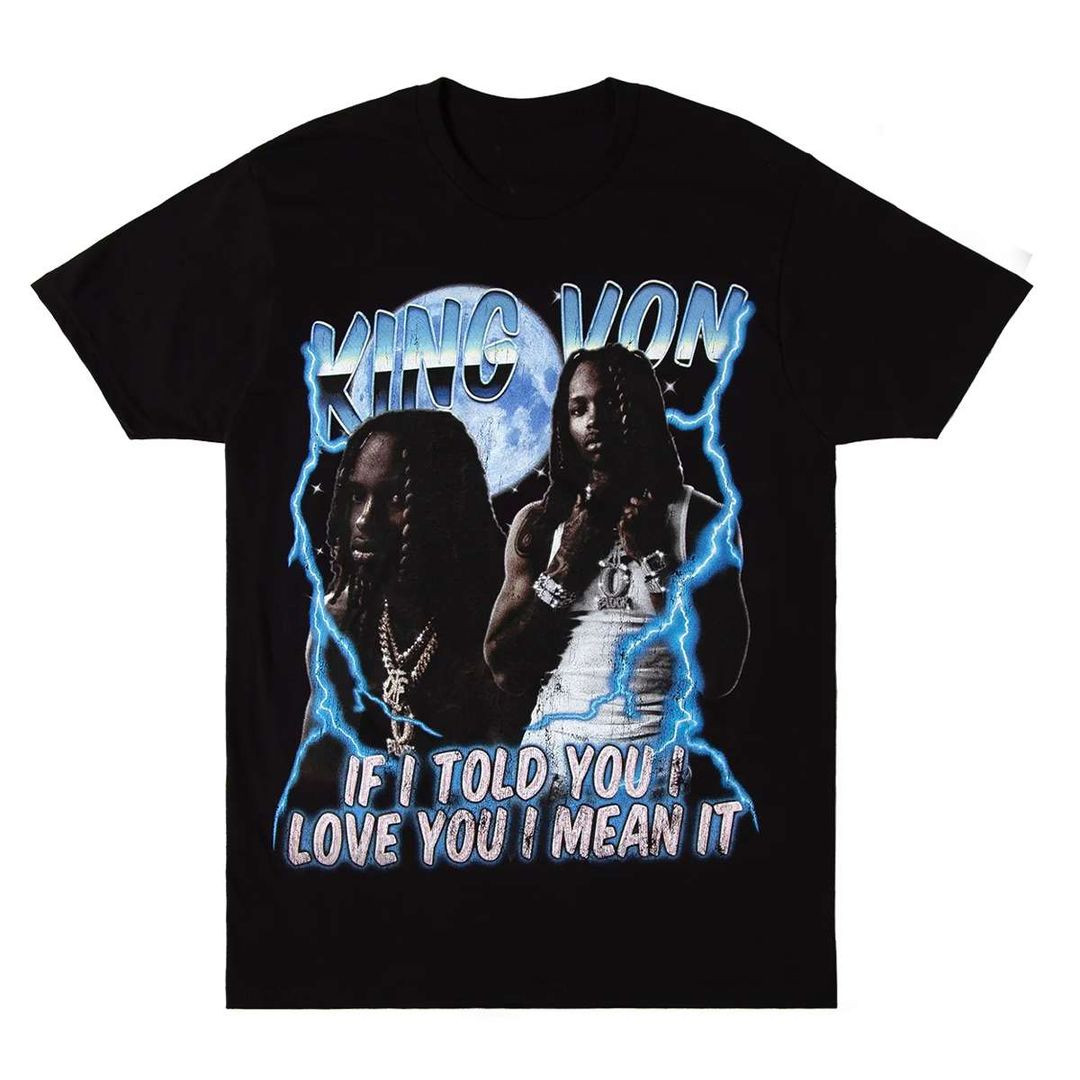King Von Merch Beaming Black Tee