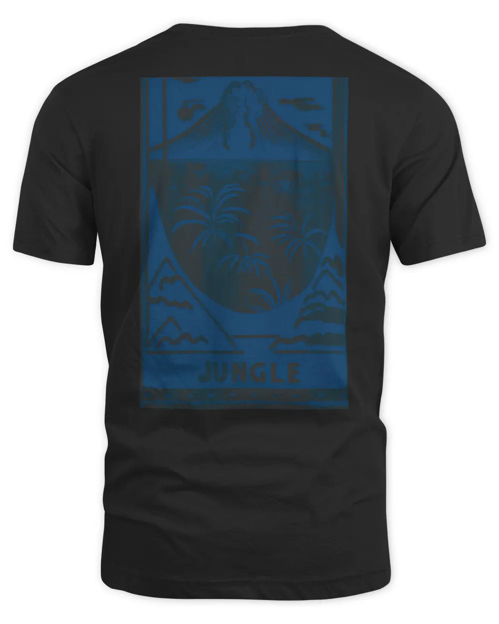 Jungle Merch Faded Blue Night Volcano Shirt