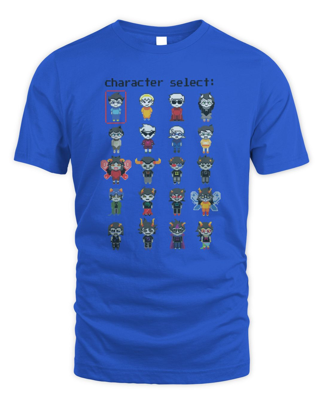 Homestuck Merch Character Select Shirt