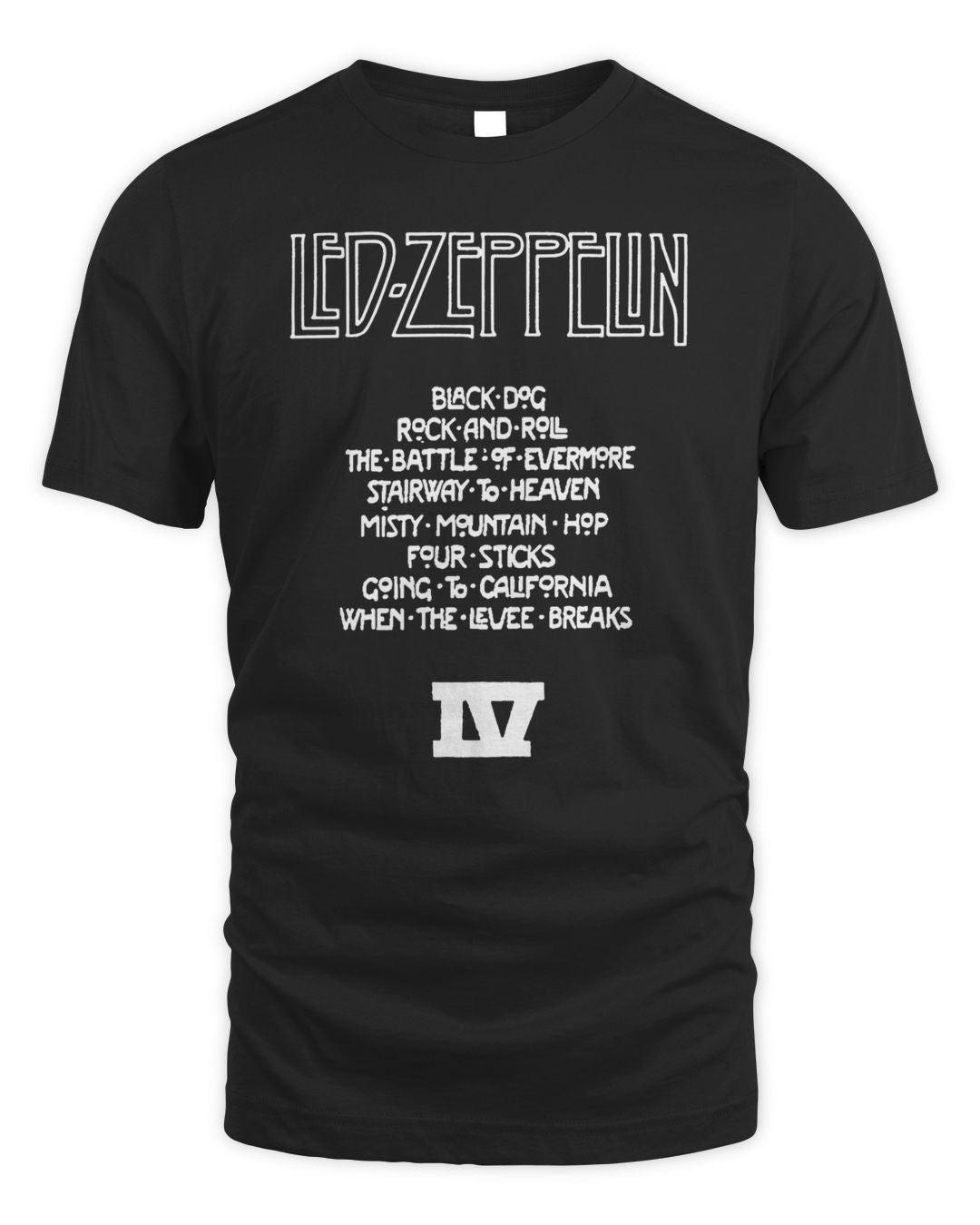 Led Zeppelin Merch Iv Illustration Track List Shirt