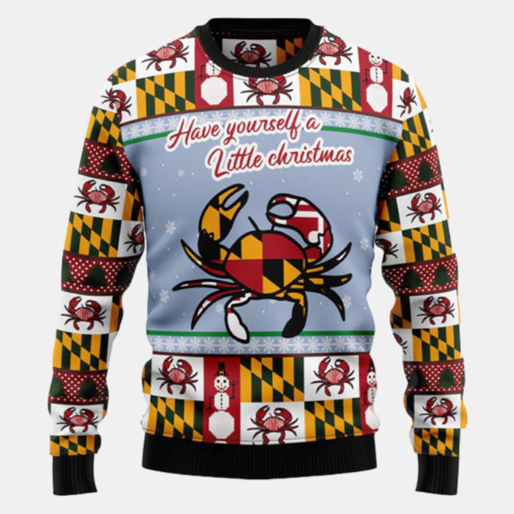 Maryland Symbols Christmas Ugly Sweater