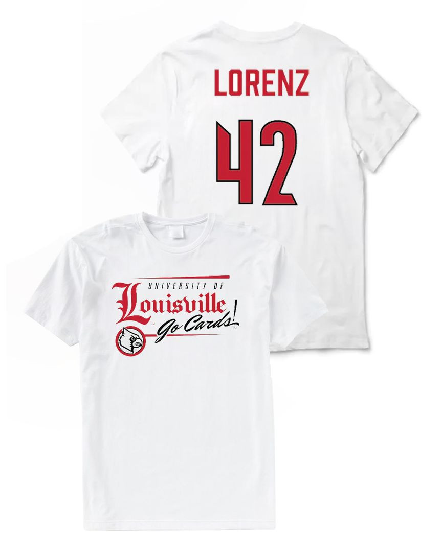 Louisville Softball White Headline Tee Shirt