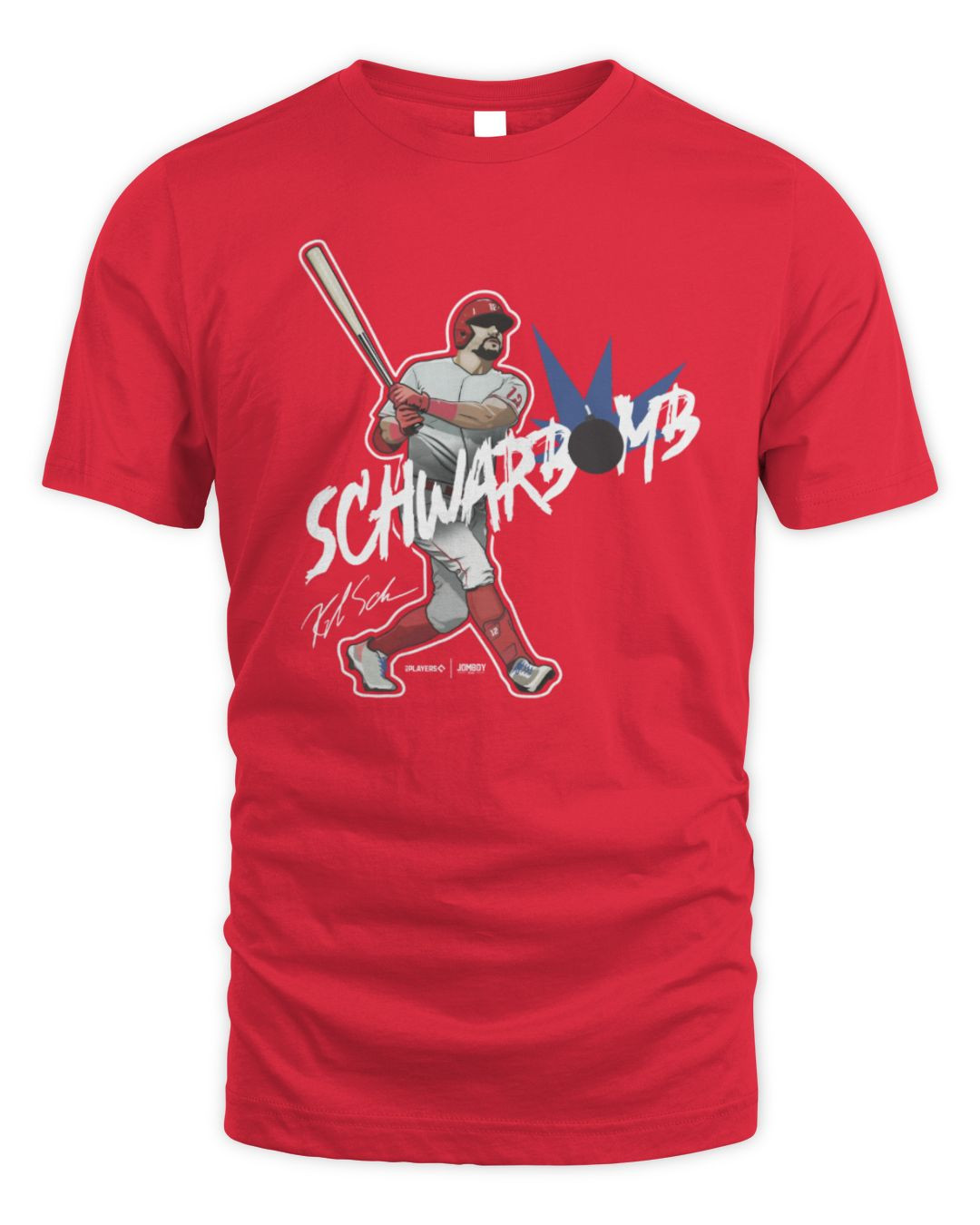 Jomboy Kyle Schwarber Schwarbomb Signature Series Red Merch Hoodie