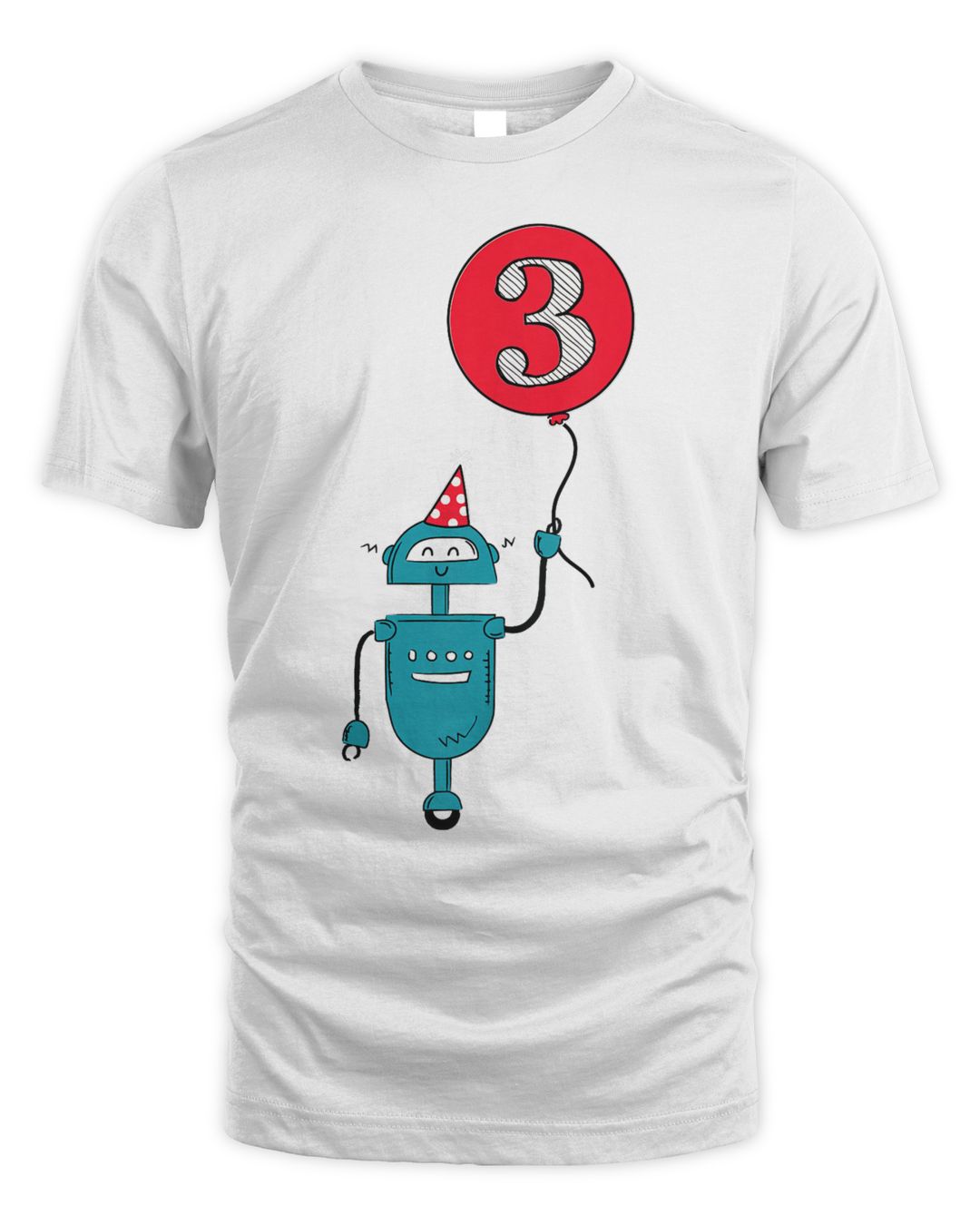 Kids Cute 3rd Happy Birthday Robot For Three Year Old Shirt
