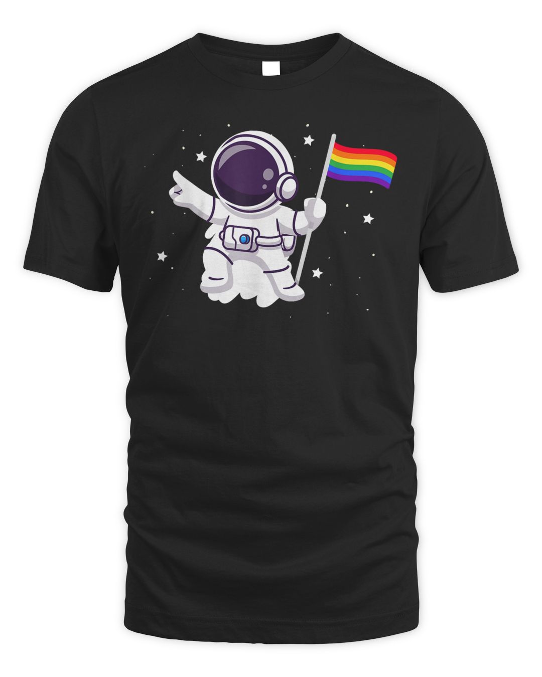 Lgbtq Astronaut Moon Rainbow Flag Space Gay Pride Ally Shirt