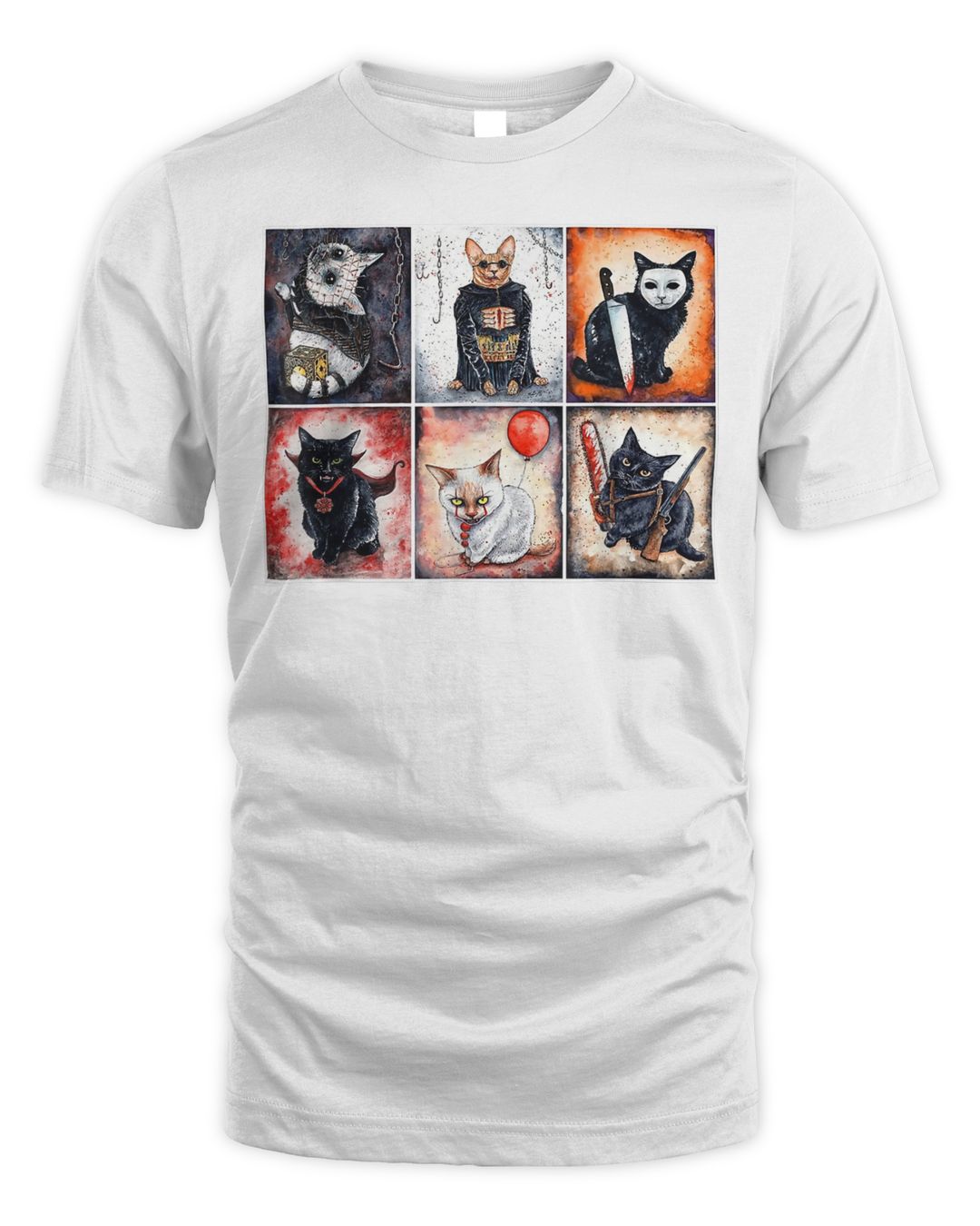 Horror Movies Cat Funny Halloween Shirt