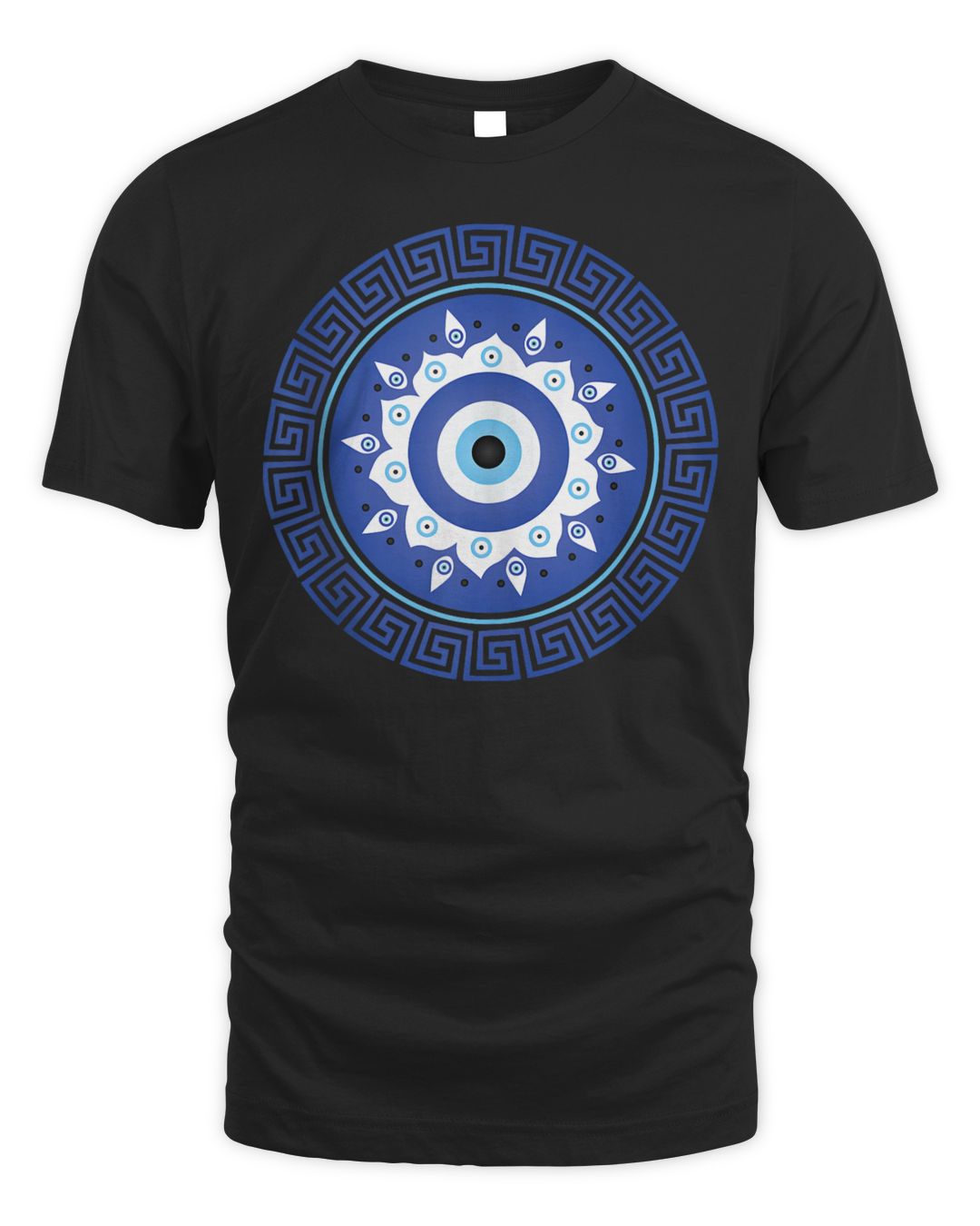 Mandala Greek Evil Eye In Greek Key Circle Mythology Shirt
