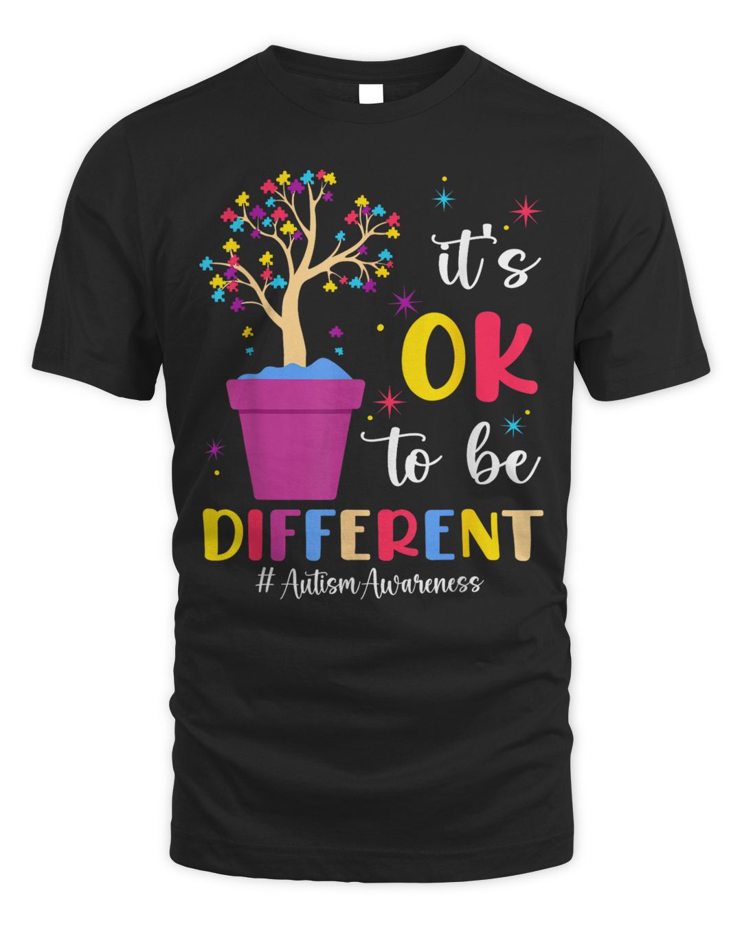 It's Ok To Be Different Plant Pot Autism Awareness Shirt