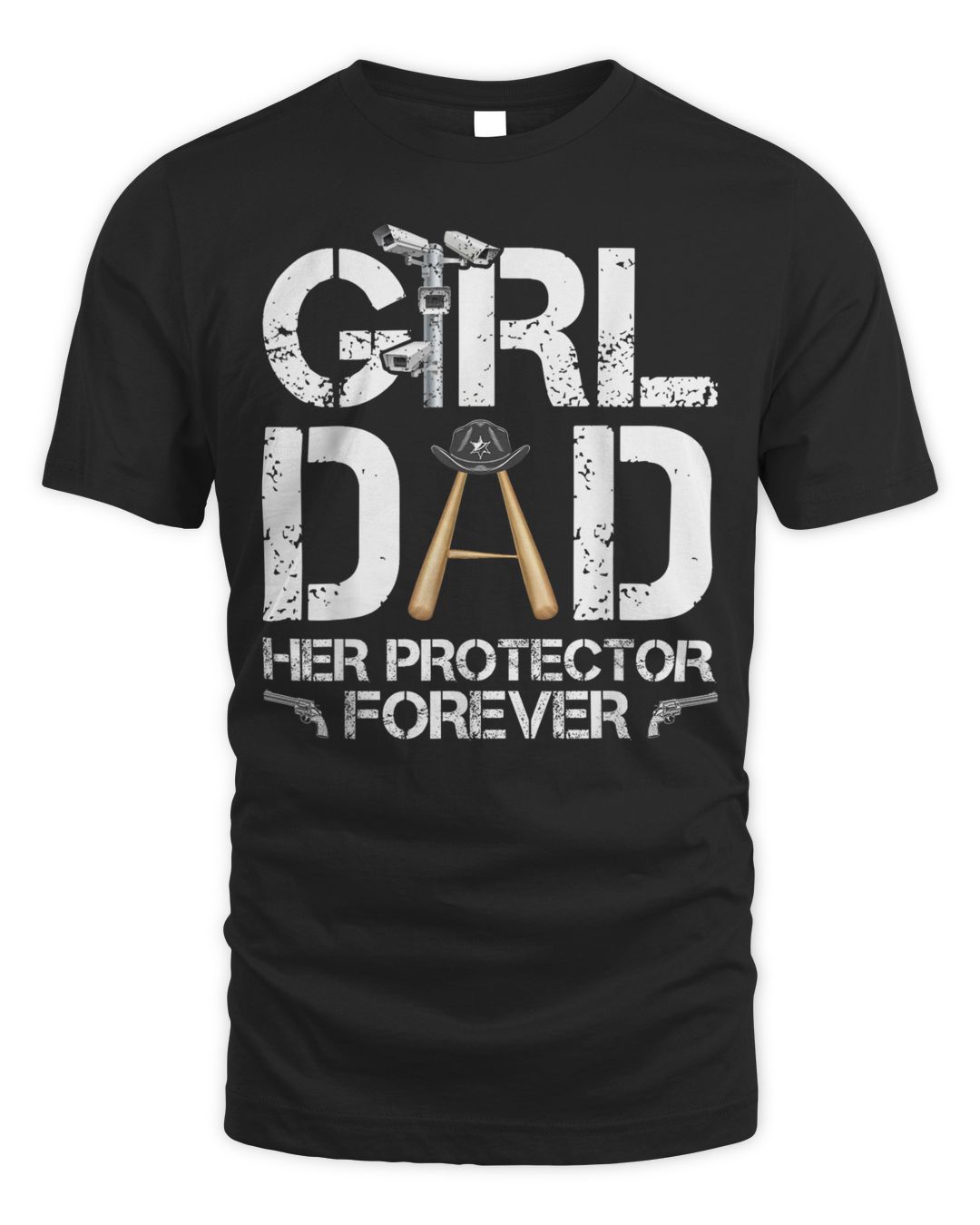 Mens Girl Dad Her Protector Forever, Funny Father Of Girls Shirt