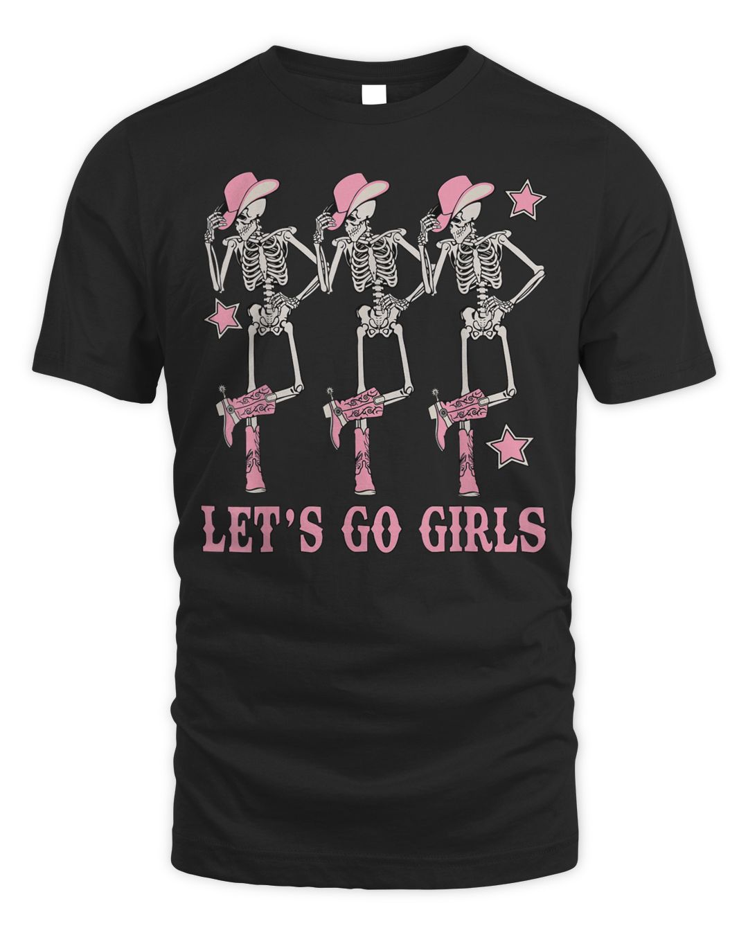 Let's Go Girls Western Skeleton Cowgirls Bachelorette Party Shirt