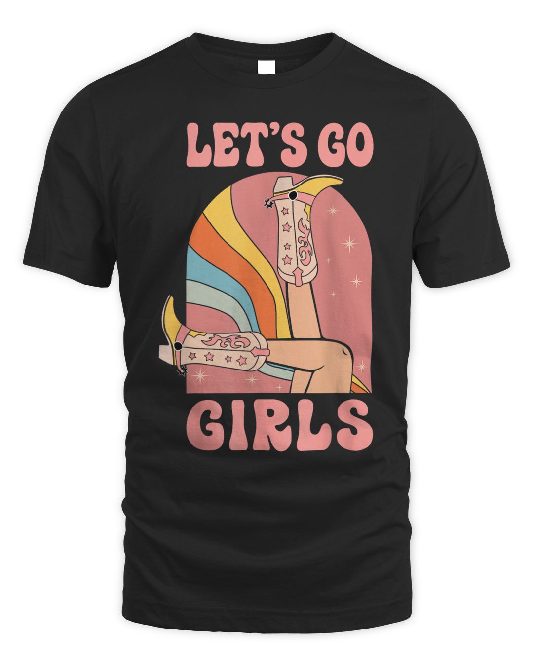 Let's Go Girls Retro Cowgirls Bride Bridesmaid Bachelorette Shirt