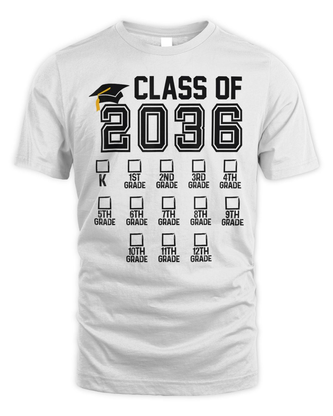 Kindergarten Class Of 2036 Grow With Me Boys Girls Shirt