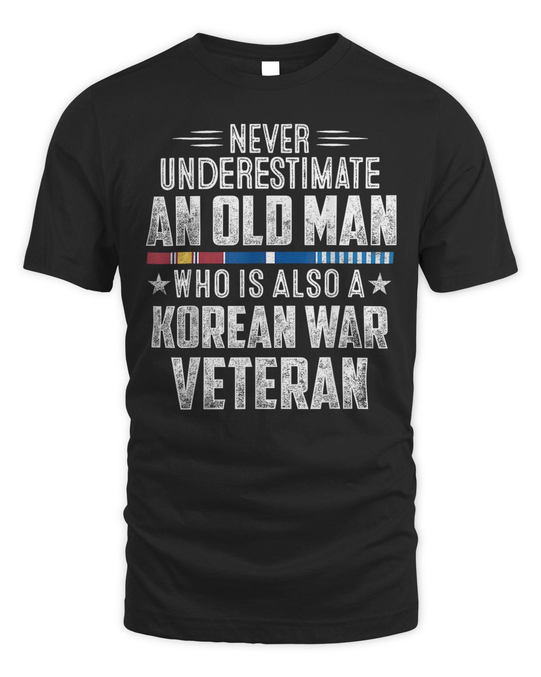 Mens Never Underestimate Old Man Korean War Veteran Grandpa Shirt