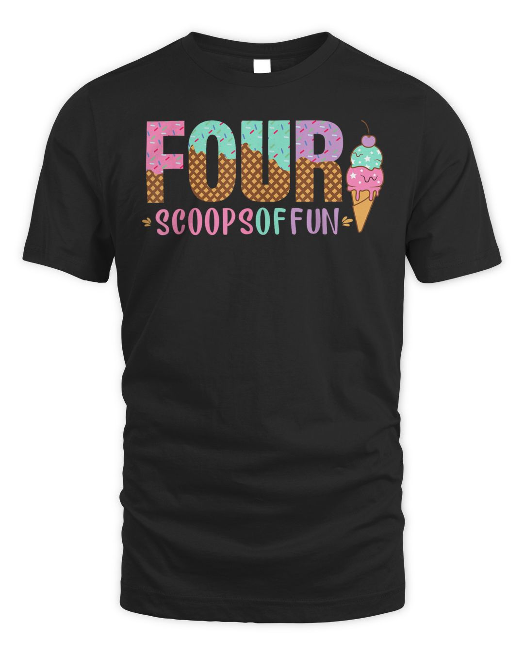 I Scream Four Ice Cream Girls 4th Birthday Shirt