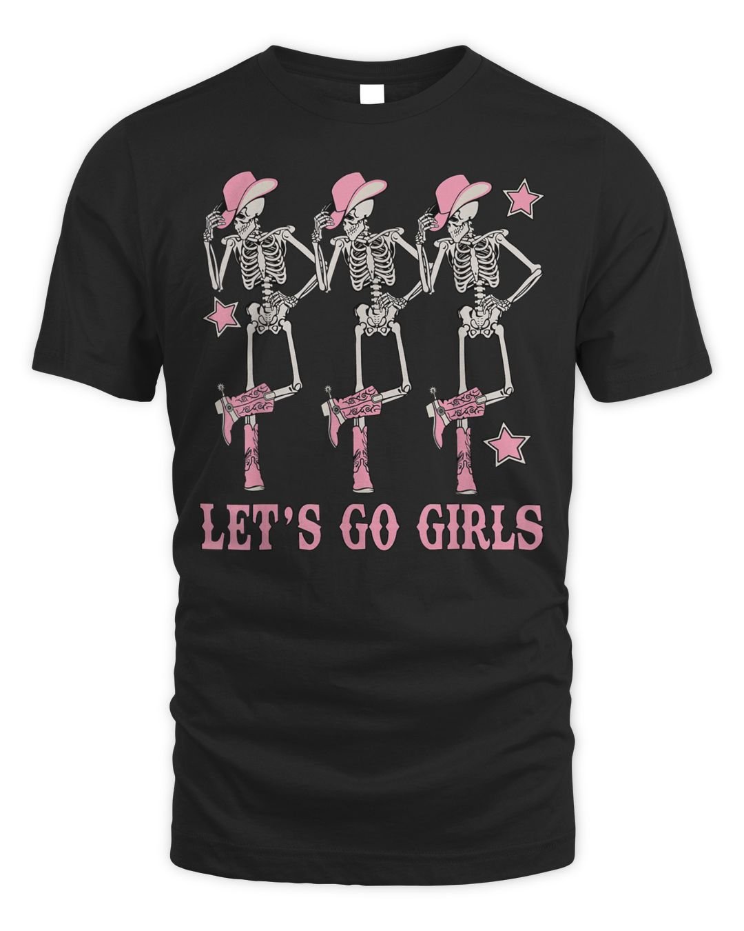 Let's Go Girls Western Skeleton Cowgirls Bachelorette Party Shirt
