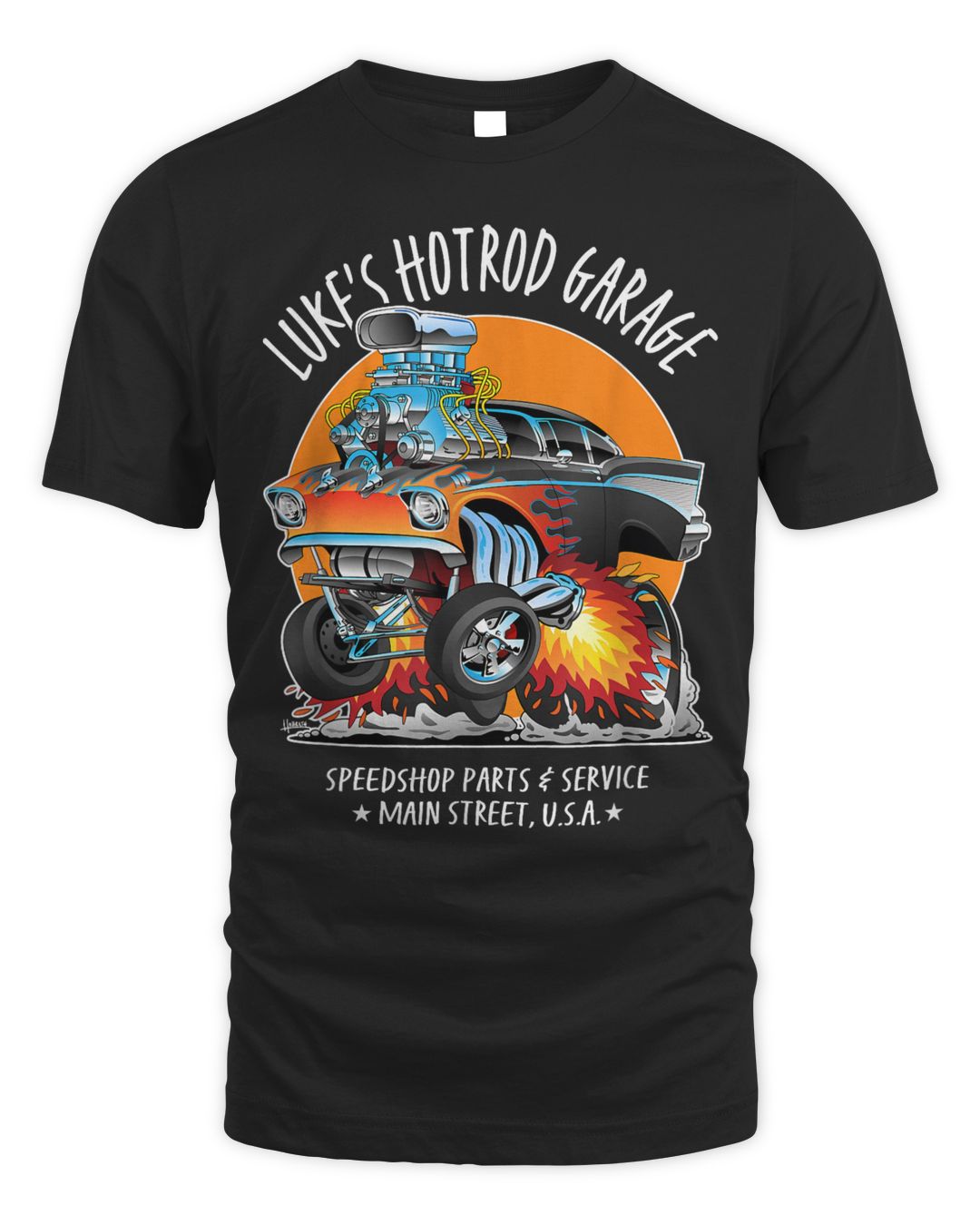 Luke's Hotrod Garage Classic Car Luke Design Shirt (1)